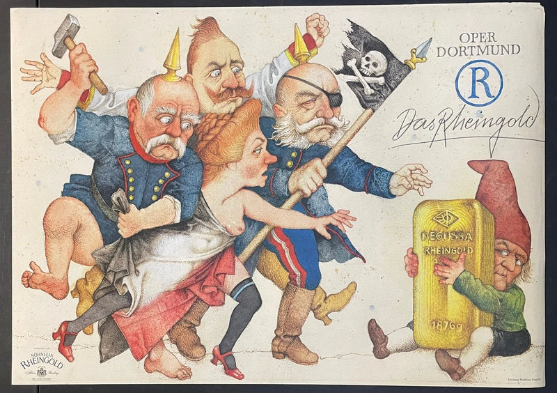 Das Rheingold (1990) Original German Opera Poster 23x33