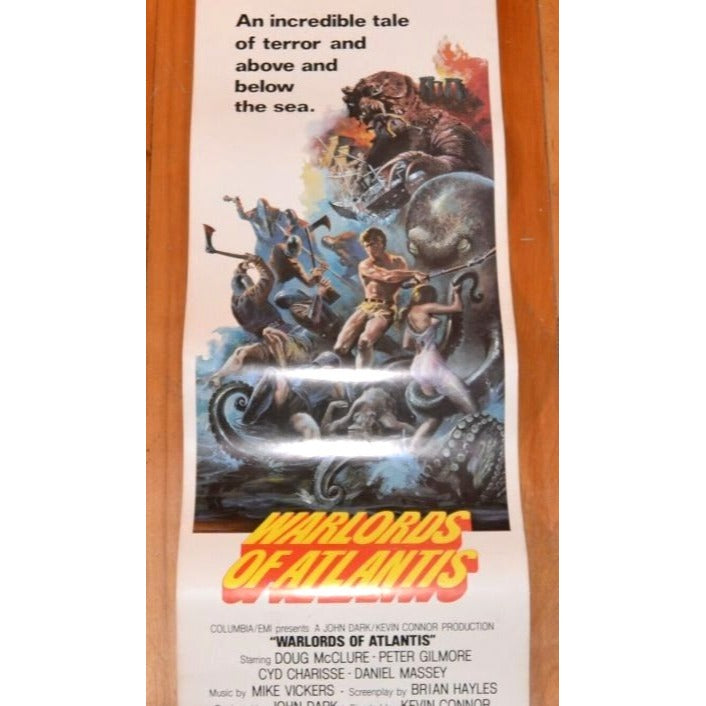 Warlords of Atlantis (1978) Original Movie Poster 14x36 Rolled Peter Cushing