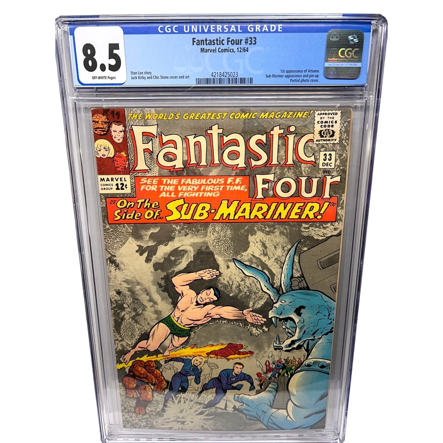 Fantastic Four #33 1964 CGC 8.5 Featuring Sub-Mariner First Appearance of Attuma