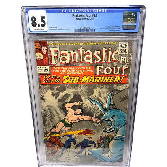 Fantastic Four #33 1964 CGC 8.5 Featuring Sub-Mariner First Appearance of Attuma