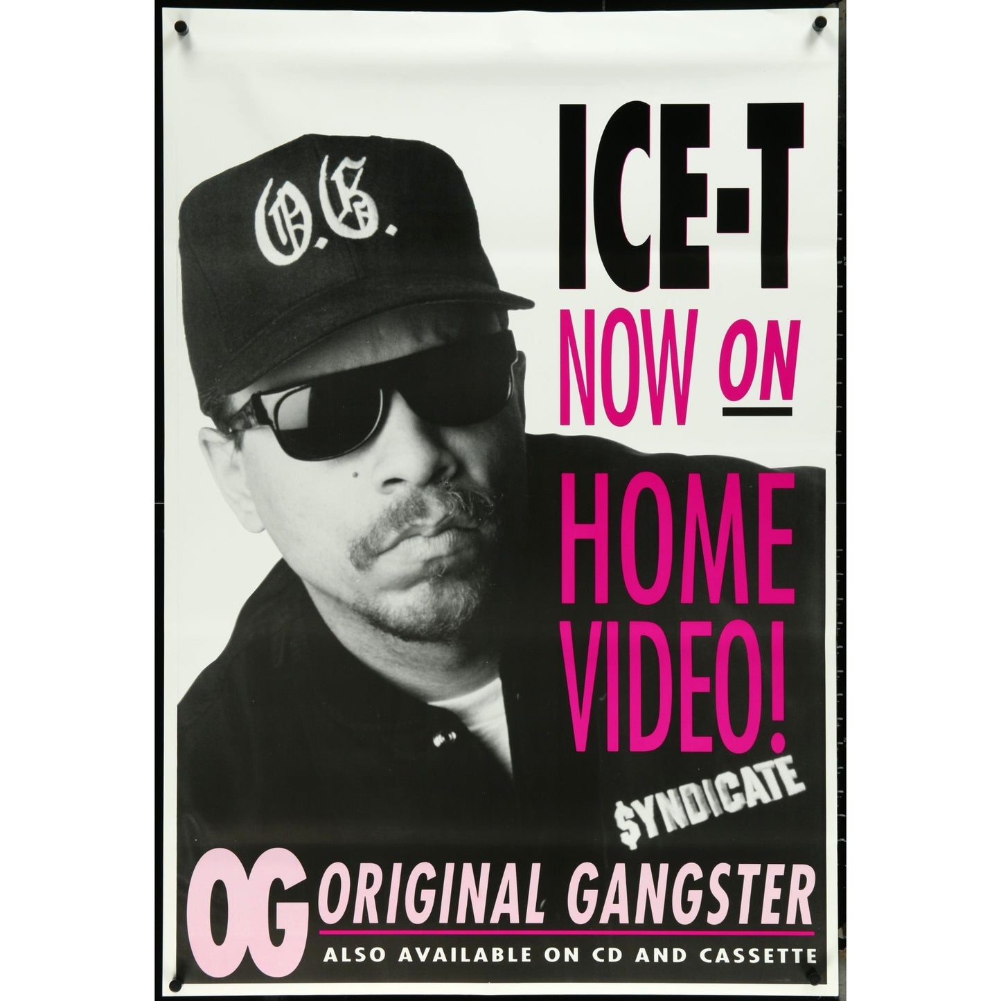 Ice-T OG Original Gangster Authentic 1991 Hype Poster CD Cassette Video Release