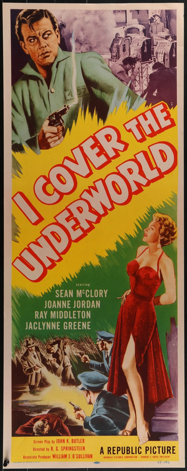 I Cover the Underworld (1955) Original Insert Movie Poster 14x36 Sean McClory