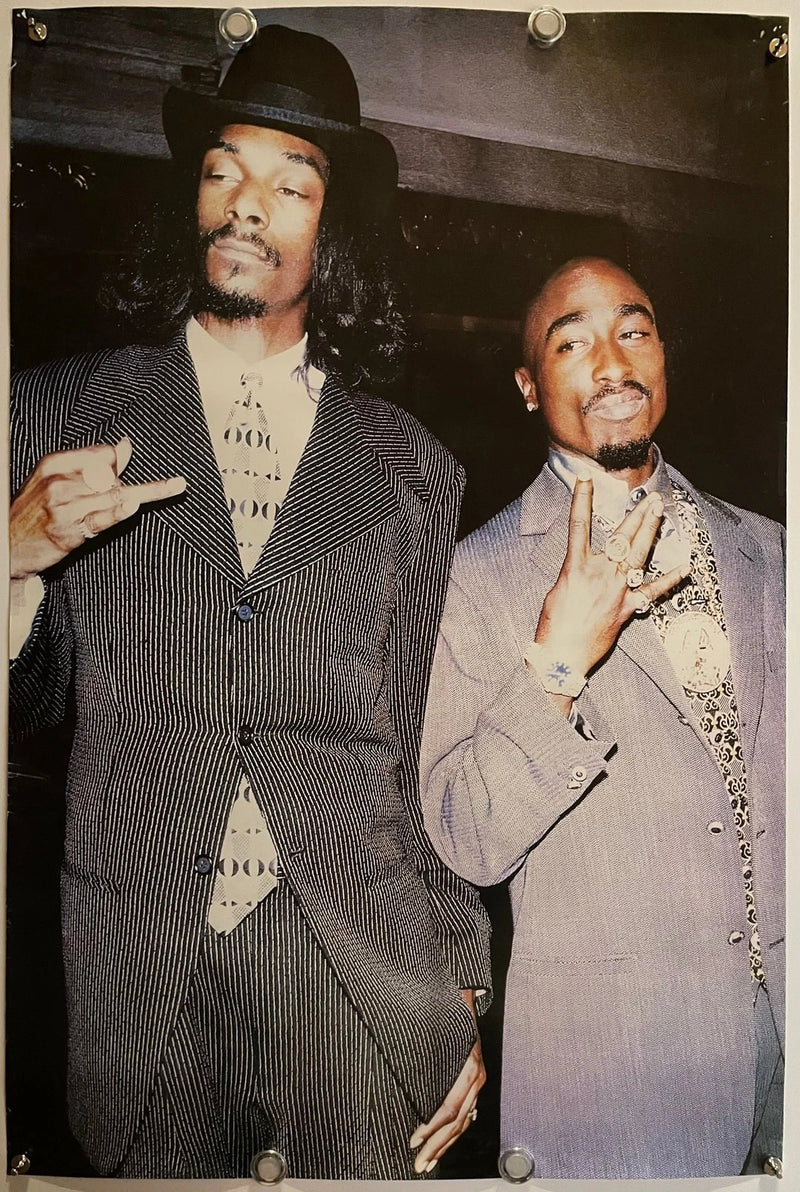 Vintage 1996 Tupac Shakur Snoop Dogg MTV VMA Poster Death Row Rap Memorabilia