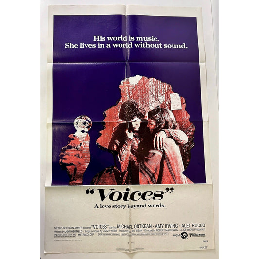 Voices (1979) Original Movie Poster 27x41 Folded Ontkean, Irving