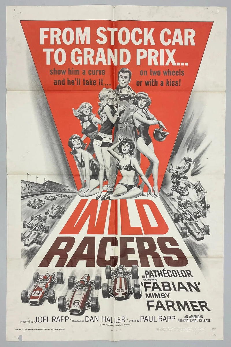 Wild Racers (1968) Original Movie Poster 27x41 Fabian Mimsy Farmer Racing