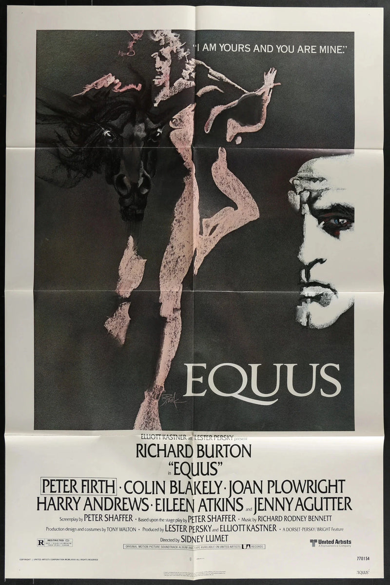 Equus 1977 Original Movie Poster 27x41 Richard Burton Psychological Drama