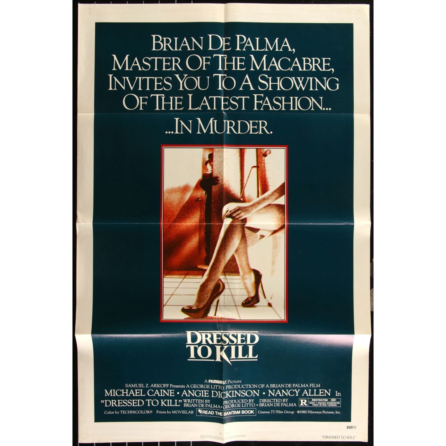 Dressed to Kill (1980) Original Movie Poster 27x41 Folded Brian de Palma EM4-12
