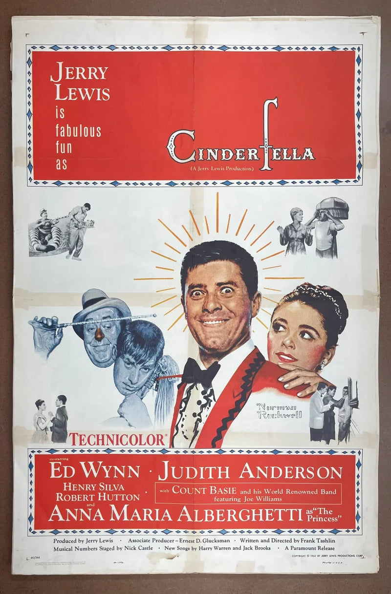 Cinderfella 1960 Original US One Sheet Folded Jerry Lewis Comedy Poster