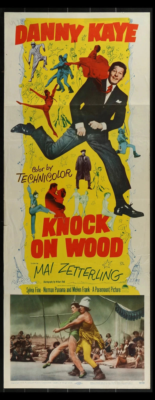 Knock on Wood (1954) Original Musical Insert Movie Poster 14x36
