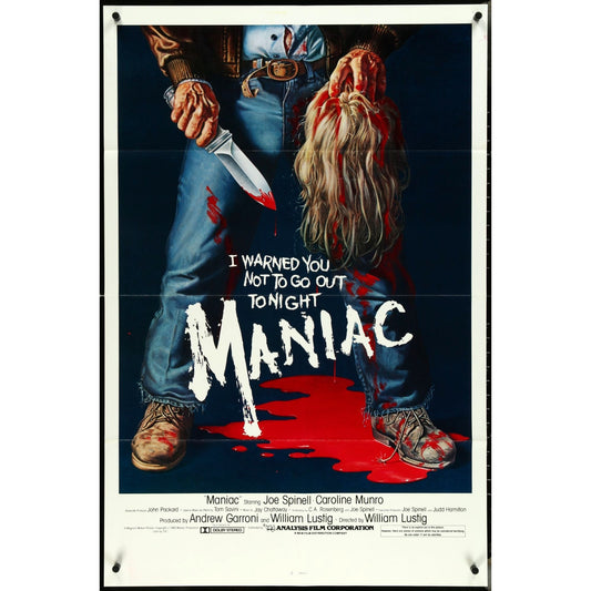 MANIAC 1980 Original Theatrical Folded Movie Poster 27" x 41"