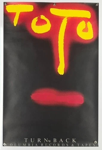 Toto Turn Back Columbia Records Promotional Poster 1981 Red on Black Variant
