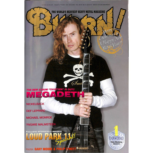 Burrn! Magazine Issue #1 January 2012 Dave Mustaine Cover Heavy Metal Japan