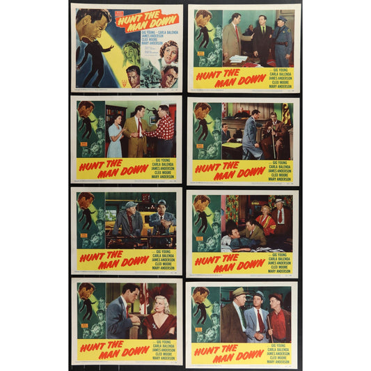 Hunt the Man Down (1950) Original Lobby Card Movie Poster Set 11x14