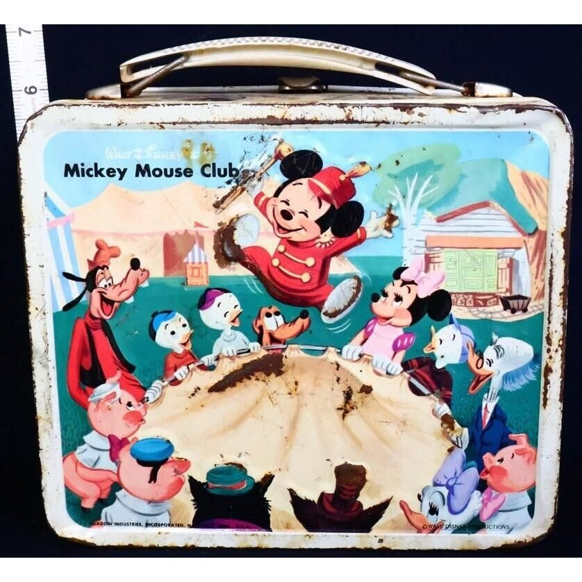 Vintage Metal Mickey Mouse Club Lunchbox