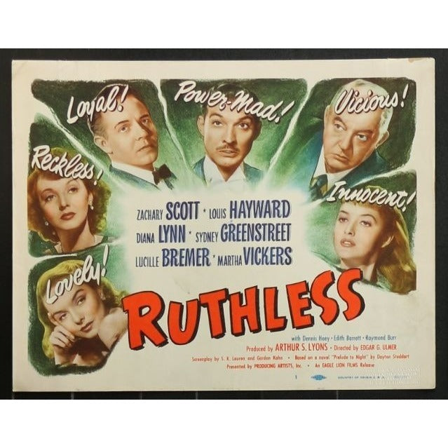 Ruthless (1948) Original Lobby Card Movie Poster 11x14