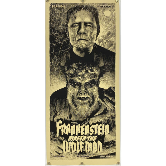 Frankenstein Meets the Wolfman (1943) Movie Wall Print 16x36 Glows Dark!!