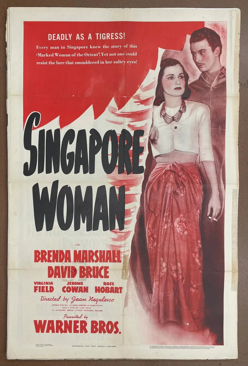 Singapore Woman 1941 Original US One Sheet Folded WB Film Noir Poster
