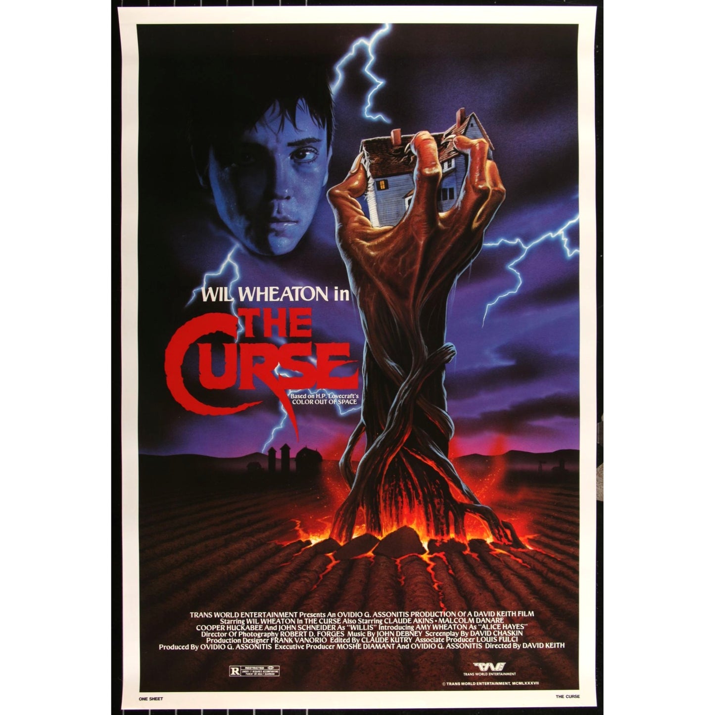 The Curse (1987) Original SS Rolled Sci-Fi Horror Movie Poster Wil Wheaton 27x40