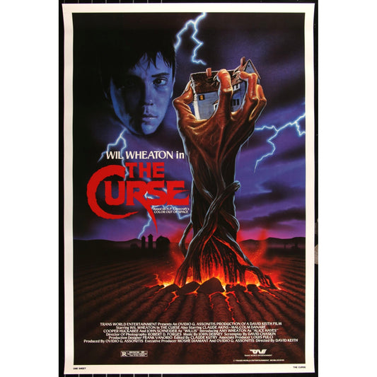 The Curse (1987) Original SS Rolled Sci-Fi Horror Movie Poster Wil Wheaton 27x40