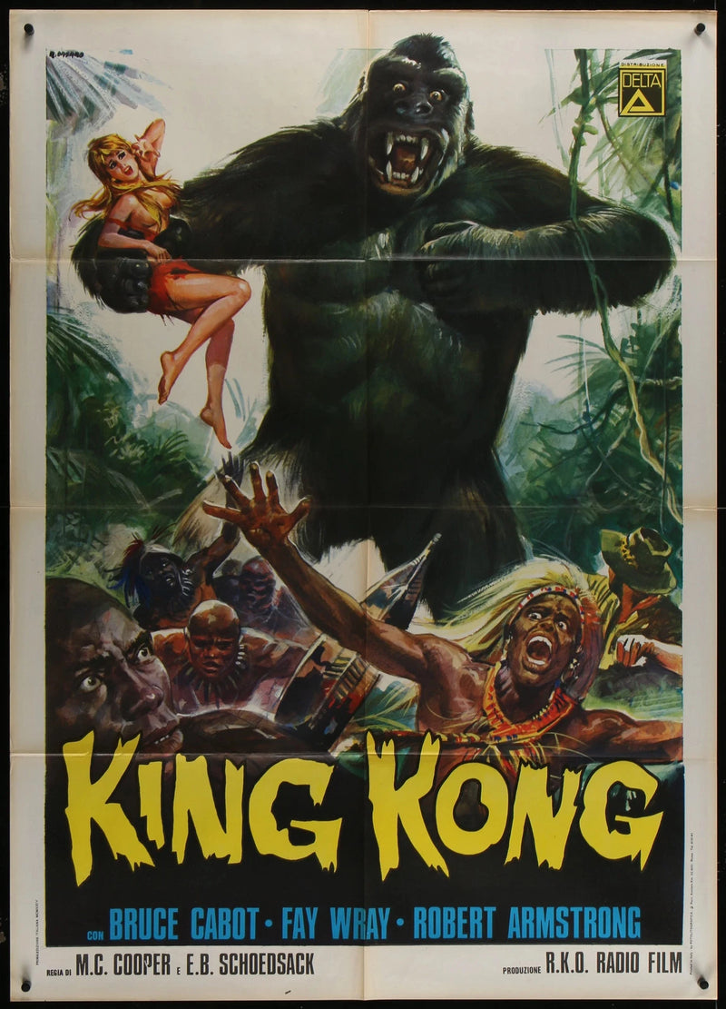 King Kong 1933 Italian 2 Fogli Movie Poster R1973 Renato Casaro Art 39x55