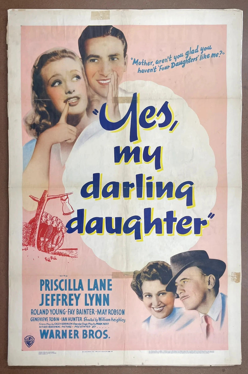 Yes My Darling Daughter 1939 Original US One Sheet Folded WB Poster