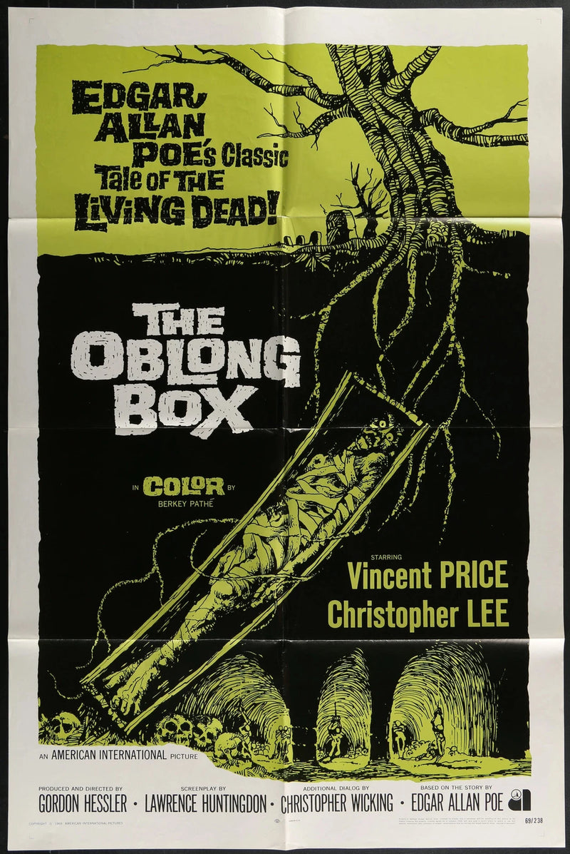 The Oblong Box (1969) Original One Sheet Horror Poster 27x41 Vincent Price Lee