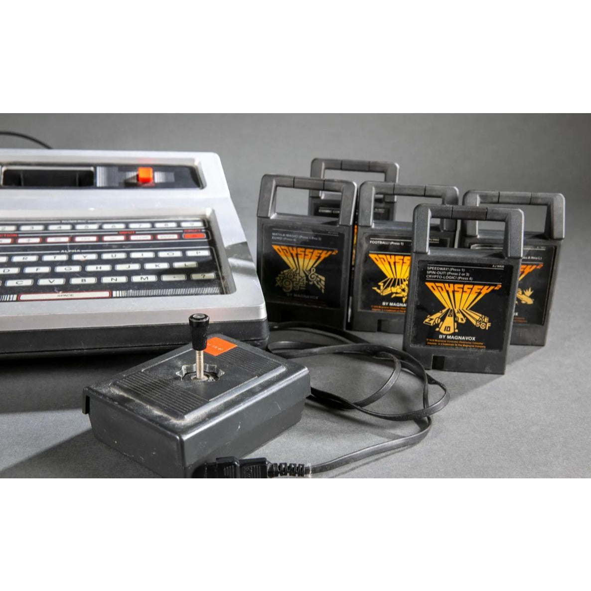 Magnavox Odyssey 2 Console   10 cartridges, 2 Joysticks, and Cables ...