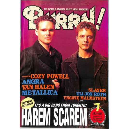 Burrn! Magazine Issue #7 July 1998 Harem Scarem Cover Heavy Metal Japan