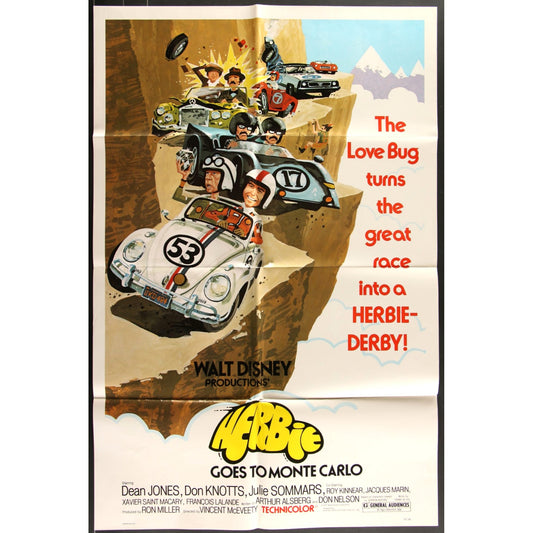 Herbie Goes to Monte Carlo (1977) Original Movie Poster Folded 27x41