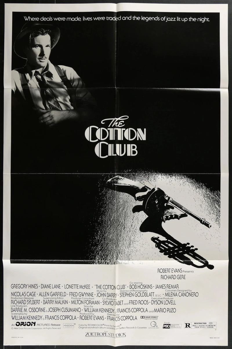 The Cotton Club 1984 Original Movie Poster One Sheet 27x41 Richard Gere Folded
