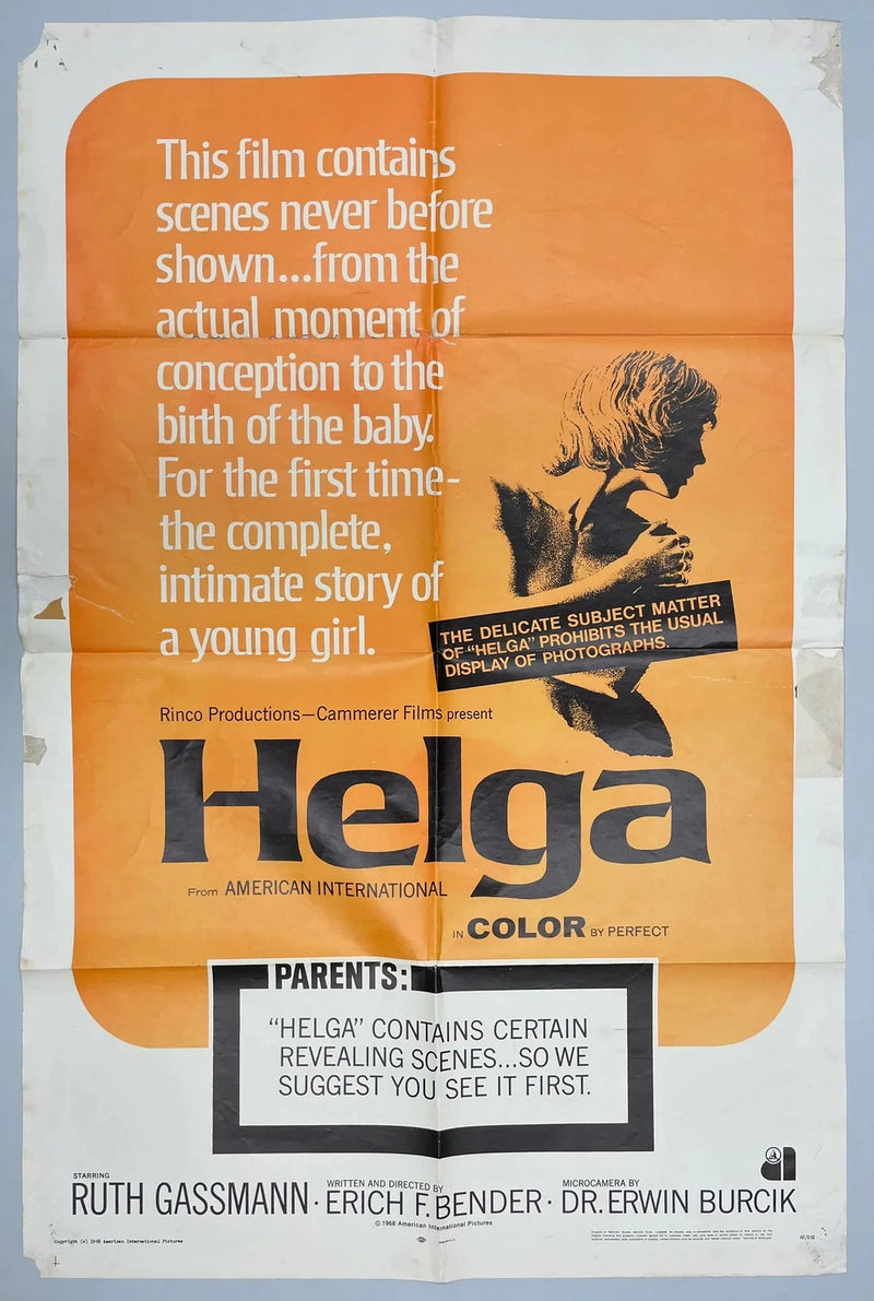 Helga (1968) Original Movie Poster One Sheet 27x41 Ruth Gassmann Exploitation