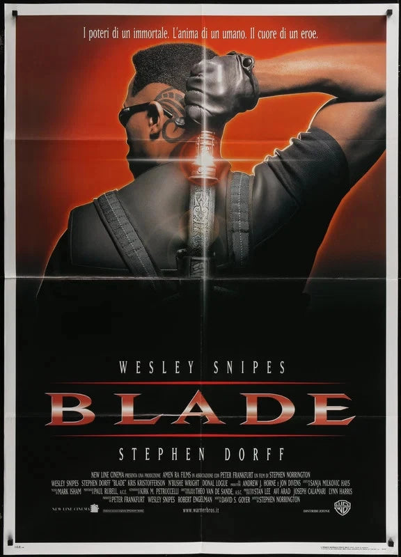 Blade 1998 Original Italian 1P Movie Poster 39x55 Wesley Snipes Stephen Dorff