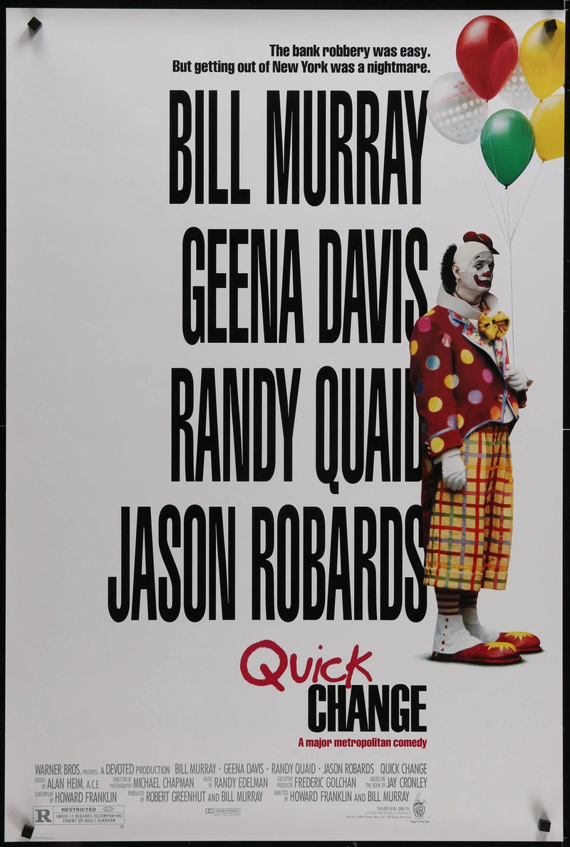 Quick Change (1990) Original Movie Poster SS 27x40 Bill Murray Geena Davis