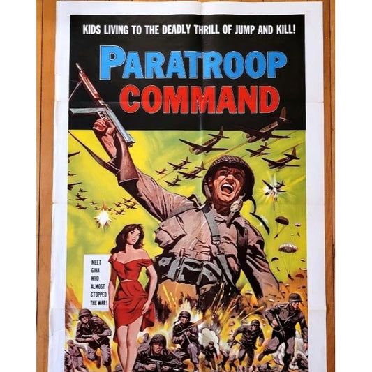 Paratroop Command (1959) Original Movie Poster 27x41 Folded Jack Hogan