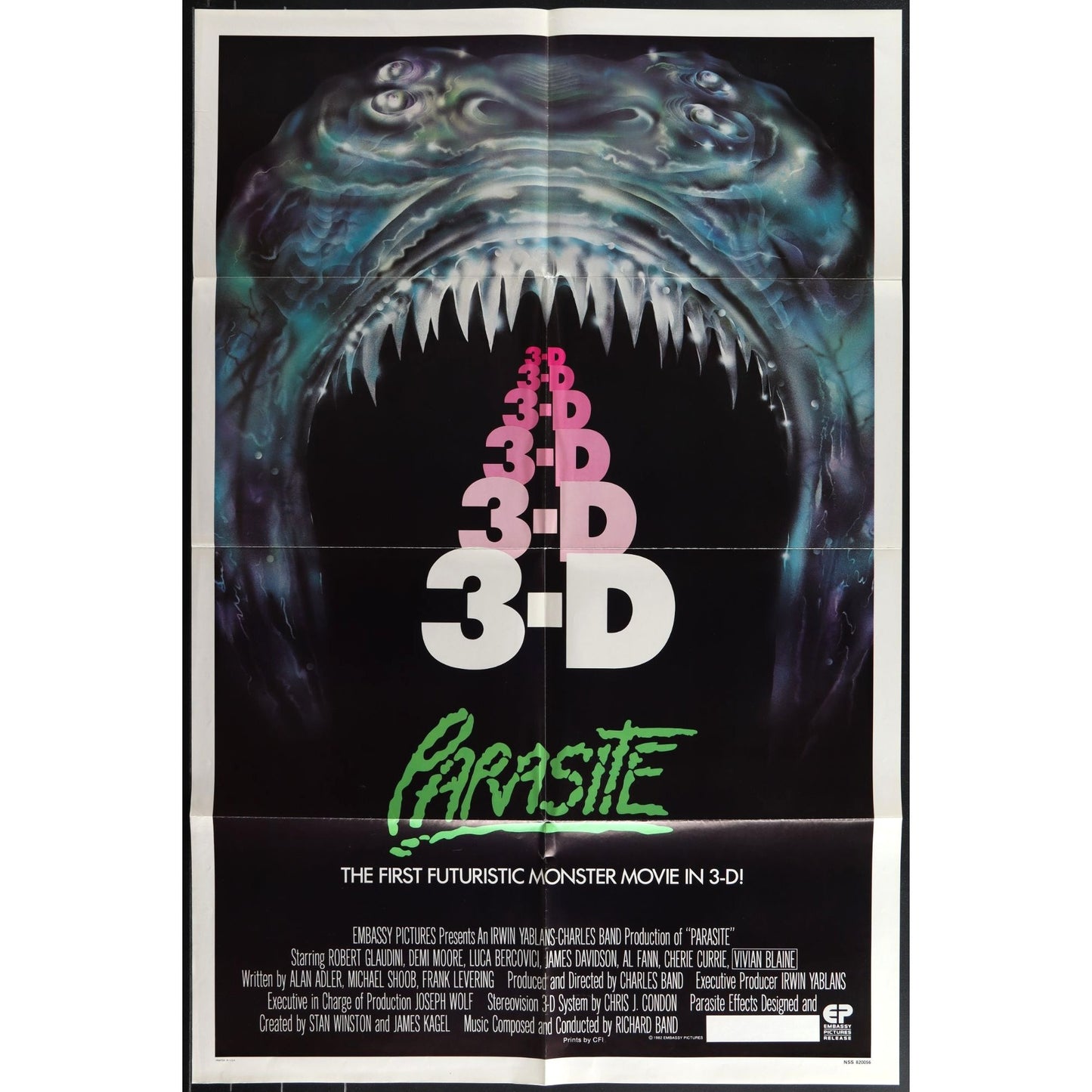 Parasite (1982) Original Movie Poster Folded 27x41 Demi Moore EM4-163