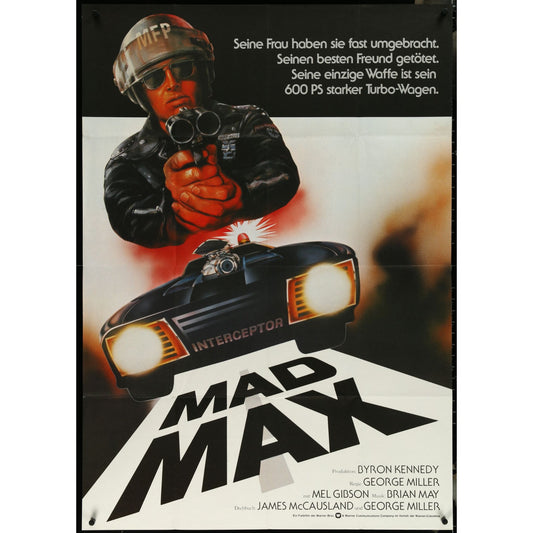 Mad Max German 1980 Vintage Theatrical Folded German Movie Poster 33" x 47"