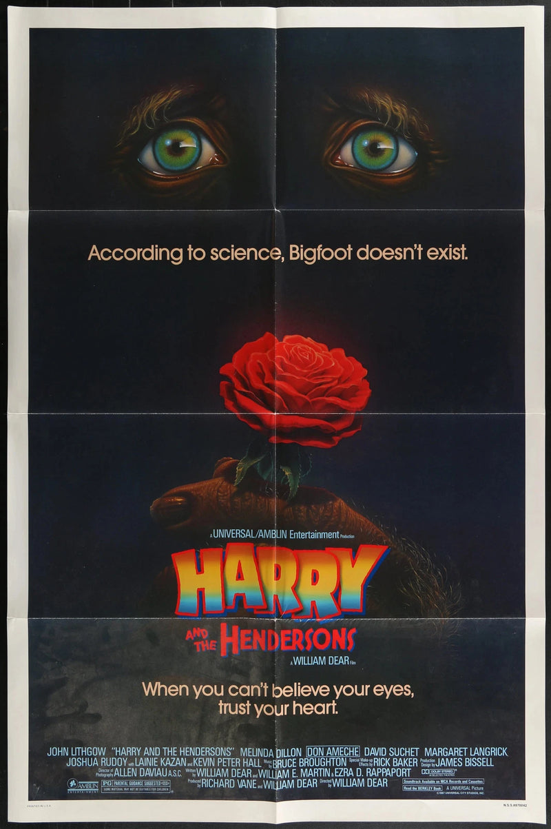 Harry and the Hendersons (1987) Original Movie Poster One Sheet 27x41 Bigfoot US