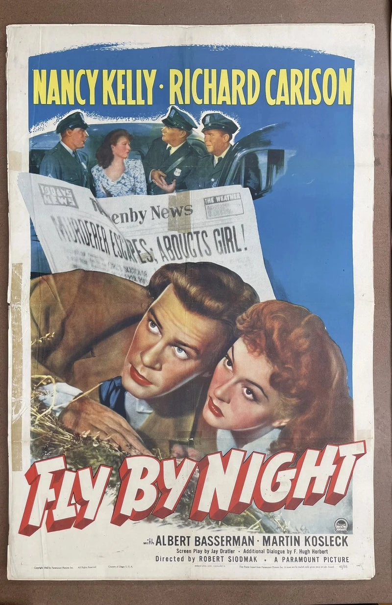 Fly-by-Night (1942) 27x41 One Sheet Movie Poster Nancy Kelly Richard Carlson 40s
