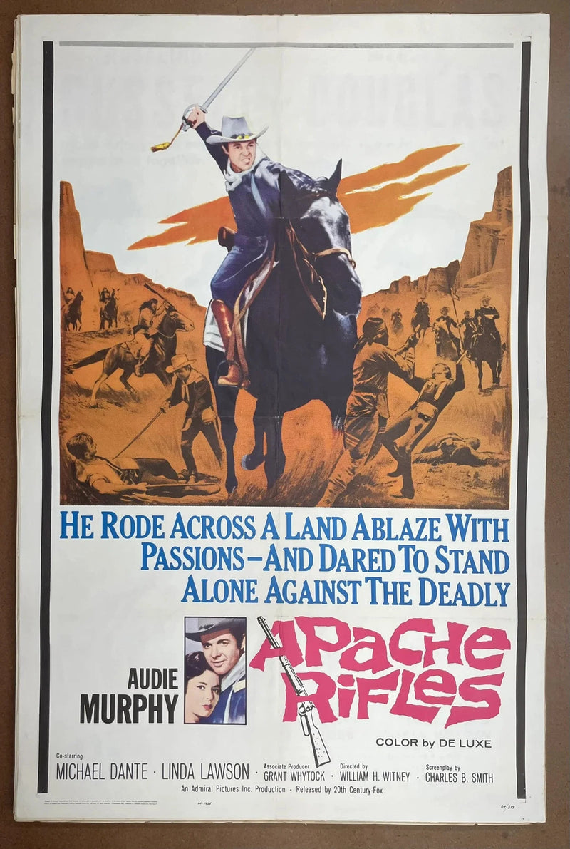 Apache Rifles 1964 Original US One Sheet Folded Western Audie Murphy Poster