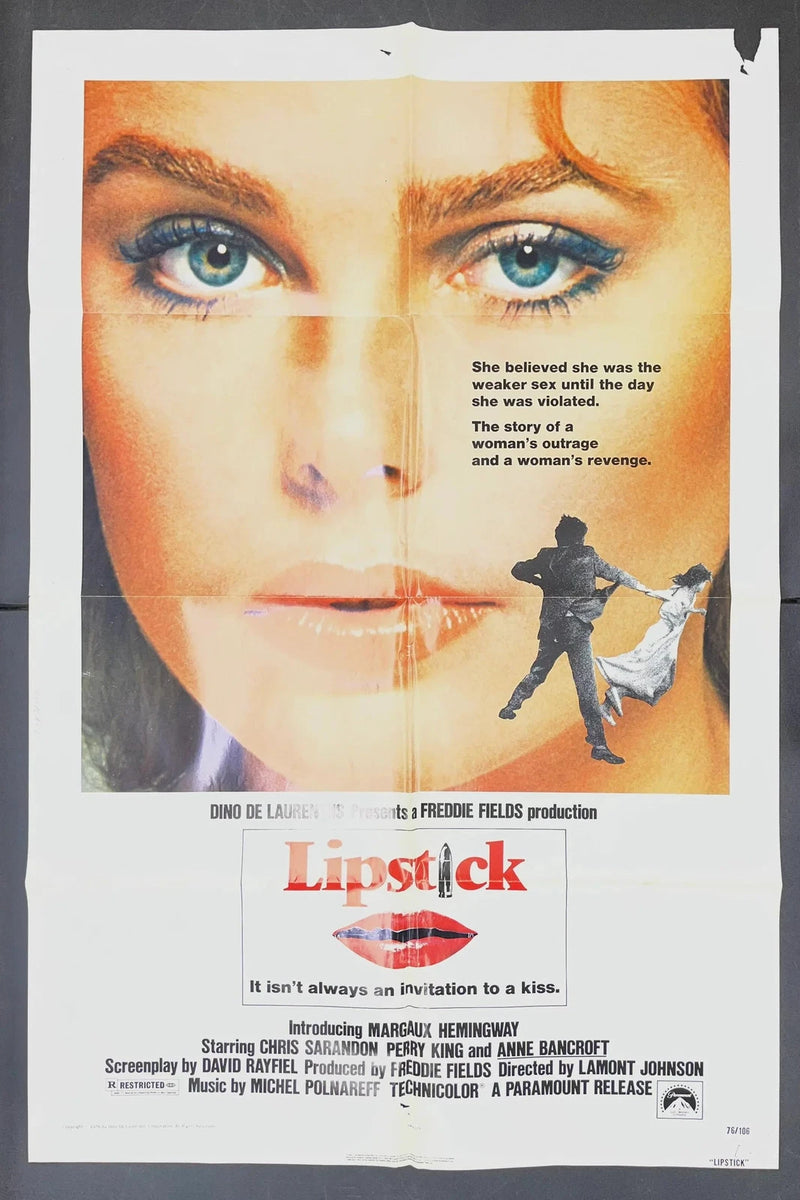 Lipstick (1976) Original Movie Poster Folded 27x41