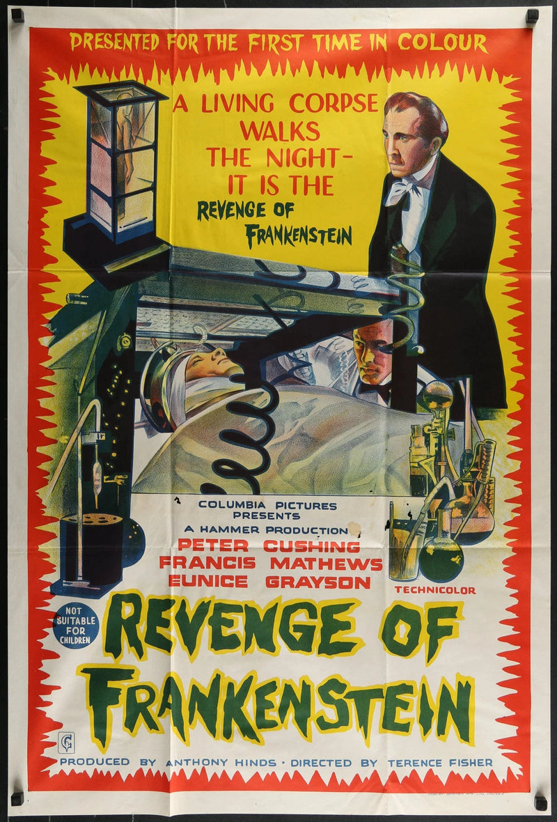 Revenge of Frankenstein 1969 Australian 1 Sheet Poster 27x40 Cushing Horror