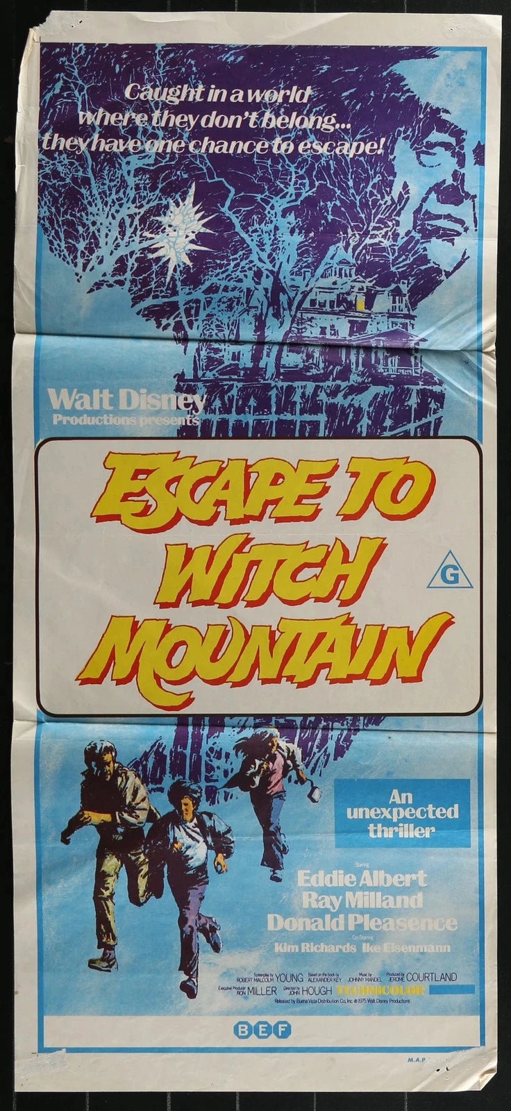 Escape to Witch Mountain (1975) Australian Daybill Poster Folded 14x30 Disney