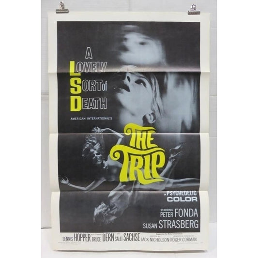 The Trip (1967) Original Movie Poster 27x41 Folded Peter Fonda Roger Corman VG+