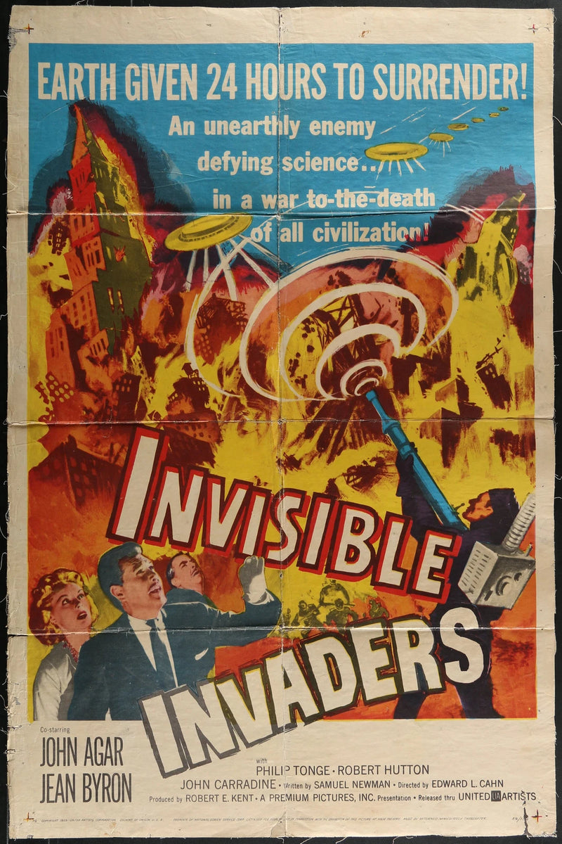Invisible Invaders (1959) Original One Sheet Sci-Fi Poster 27x41 John Agar