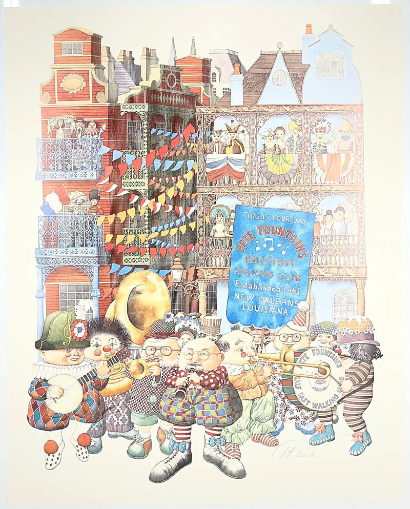 Pete Fountain Half Fast Walking Club New Orleans Mardi Gras 1993 Poster Print