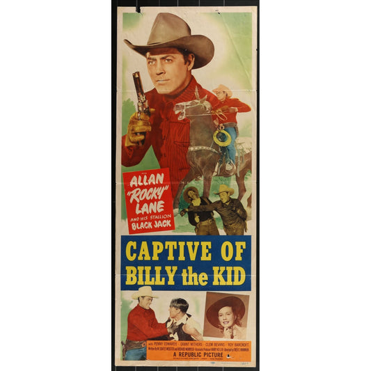 Captive of Billy the Kid (1952) Original Western Insert Movie Poster 14x36