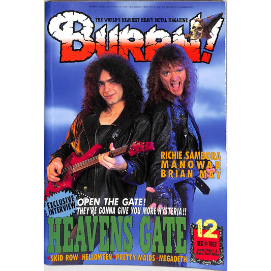 Burrn! Magazine Issue #12 December 1992 Sascha Paeth Cover Heavy Metal Japan