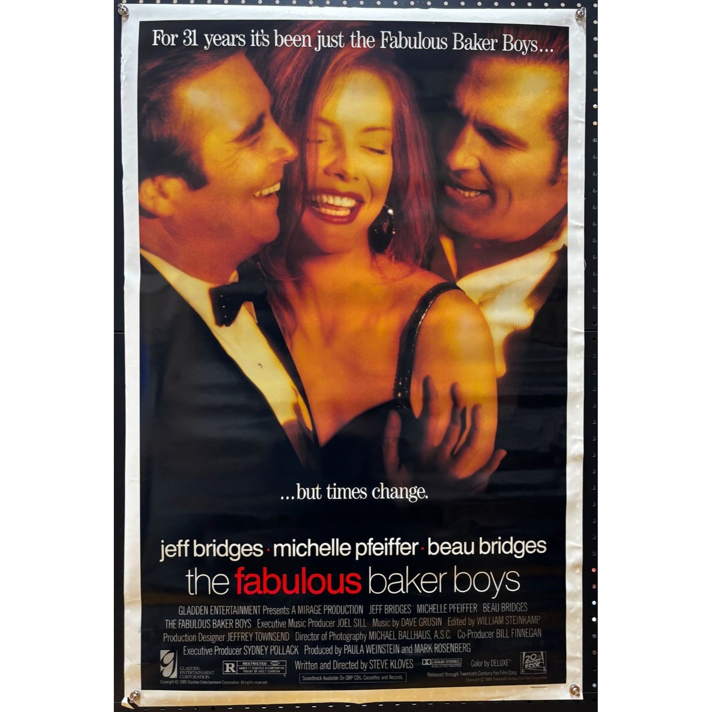 The Fabulous Baker Boys (1989) Double-Sided, Original Rolled Poster 27x41