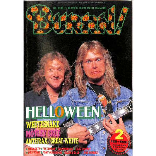 Burrn! Magazine Issue #2 February 1988 Helloween Cover Heavy Metal Japan