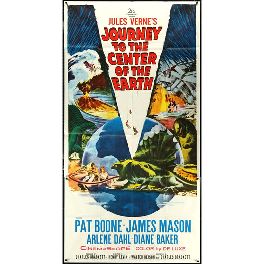 JOURNEY TO THE CENTER OF THE EARTH Original Folded Poster 41" x 81" 1959